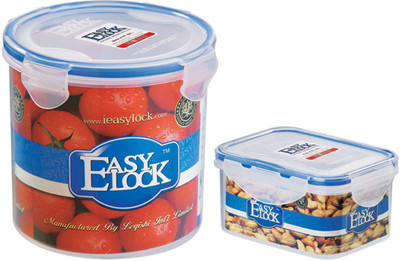 

Easy Lock Airtight and Leak proof - 500 ml, 1250 ml PP (Polypropylene) Grocery Container(Pack of 2, Multicolor)