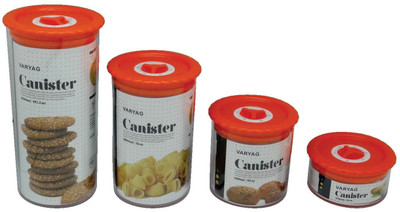 

LoveHome VARYAG - 2000 ml Plastic Grocery Container(Pack of 4, Orange)
