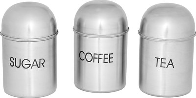 

Airan Basic - 0.5 L Steel Tea Coffee & Sugar Container(Pack of 3, Silver)