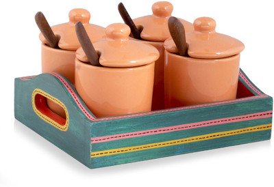 

VarEesha Hand Made by skilled craftsmen - 60 ml Stoneware Grocery Container(Pack of 9, Brown)