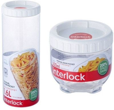 LOCK & LOCK INL 303 + INL 301 - 500 ml, 1600 ml Plastic Grocery Container(Pack of 2, Clear) LOCK & LOCK INL 303 + INL 301 - 500 ml, 1600 ml Plastic Grocery Container(Pack of 2, Clear)