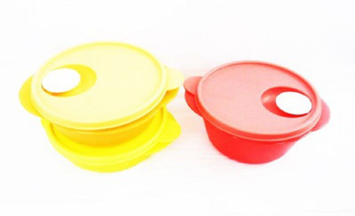 

Tupperware Crystal Wave Bowl - 800 ml, 600 ml, 400 ml PP (Polypropylene) Grocery Container(Pack of 3, Red, Orange, Yellow), Orange;red;yellow