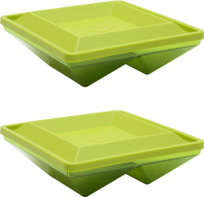 

Tupperware - 390 ml Plastic Grocery Container(Pack of 2, Green)