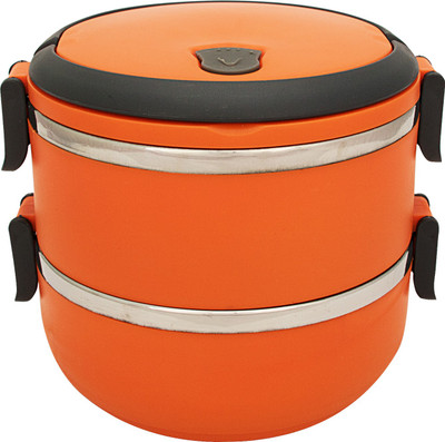 

Home Belle 2 layer insulated lunch box - 1 L Steel Grocery Container(Orange)