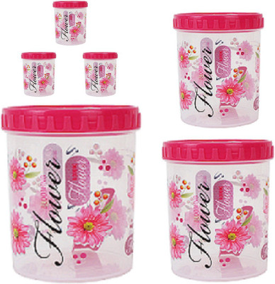 

Stylobby - 1000 ml, 1500 ml, 2000 ml, 250 ml, 250 ml, 250 ml Polypropylene Grocery Container(Pack of 6, Red)