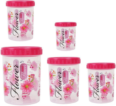

Stylobby - 1000 ml, 1000 ml, 1200 ml, 1100 ml, 500 ml Polypropylene Grocery Container(Pack of 5, Red)