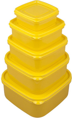 

Nayasa - 2200 ml Plastic Grocery Container(Pack of 5, Yellow)