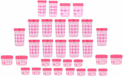 

Ezee 20 Pcs Ezee Lock Storage Containers - 1000 ml, 750 ml, 500 ml, 400 ml, 300 ml Plastic Grocery Container(Pack of 20, Pink)