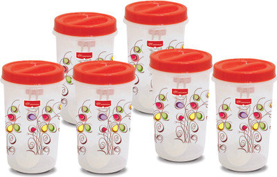 

Princeware Twister - 1230 ml Plastic Food Storage(Pack of 6, Red)