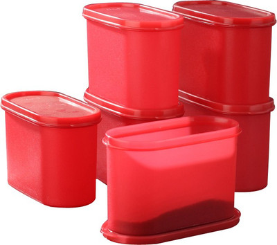 

Tallboy Mahawrae(microwaveable) space saver - 2400 ml PP (Polypropylene) Grocery Container(Pack of 6, Red)