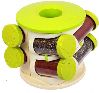 

Wud Kraft flora spice rack 8 - 250 ml Plastic Spice Container(Pack of 8, Green)