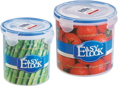 

Easy Lock Stackable, Airtight, Leakproof, Reusable, Set of 2, BPA Free, FDA Approved - 700 ml, 1250 ml PP (Polypropylene) Grocery Container(Pack of 2, Clear)