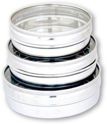 

Uniqraft Chocolate Dabba - 0.5 L, 1.5 L, 2 L Steel Grocery Container(Pack of 3, Silver)