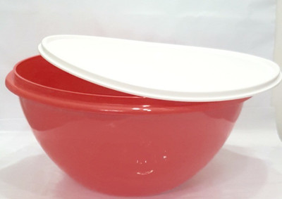 

Tupperware - 2.5 L Plastic Grocery Container(White, Red), Red;white