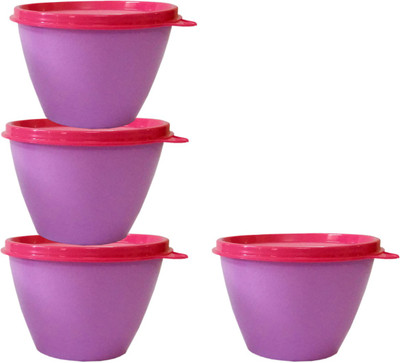

Tupperware - 400 ml Plastic Grocery Container(Pack of 4, Purple, Pink), Pink;purple