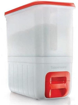 

Tupperware - 10000 ml Plastic Grocery Container(White, Red), Red;white