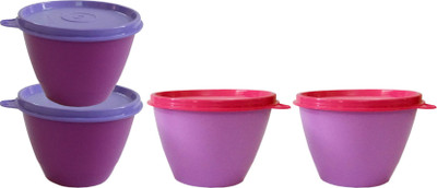 

Tupperware - 400 ml Plastic Grocery Container(Pack of 4, Purple, Pink), Pink;purple