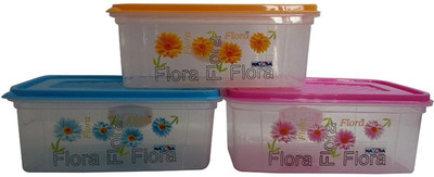 

Nayasa - 2000 ml Plastic Grocery Container(Pack of 3, Yellow, Pink, Blue), Blue;pink;yellow