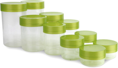 

Polyset Honey 10 Pieces - 1475 ml, 1050 ml, 340 ml, 540 ml, 225 ml Plastic Food Storage(Pack of 10, Green)