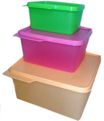 

Tupperware - 4200 ml Plastic Grocery Container(Pack of 3, Multicolor)