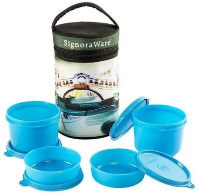 

Signoraware Venice-Executive Lunch Big - 1260 ml Plastic Grocery Container(Pack of 4, Blue)