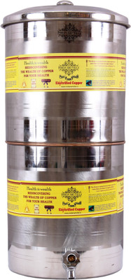 

IndianArtVilla S/C water pot for use home hotel restaurant kitchen & dining - 20000 ml Steel, Copper Grocery Container(Silver, Brown), Brown;silver