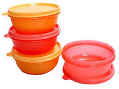 

Tupperware - 300 ml Plastic Grocery Container(Pack of 4, Pink, Orange), Orange;pink