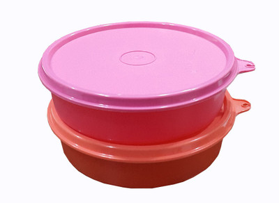 

Tupperware - 800 ml Plastic Grocery Container(Pack of 2, Pink, Orange), Orange;pink