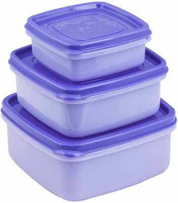NAYASA - 1000 ml, 650 ml, 250 ml Plastic Fridge Container(Pack of 3, Blue) NAYASA - 1000 ml, 650 ml, 250 ml Plastic Fridge Container(Pack of 3, Blue)