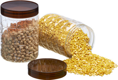 

Steelo Solitaire 2 Pieces. Plastic Food Storage(Pack of 2, Brown, Clear)