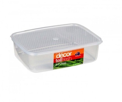

Decor Tellfresh Oblong 2.0 L - 2000 ml Plastic Grocery Container(Clear)