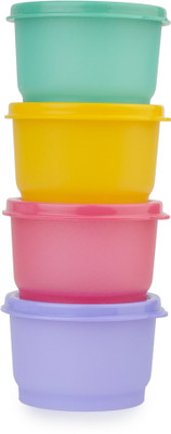 

Tupperware - 120 ml Plastic Grocery Container(Pack of 4, Multicolor)