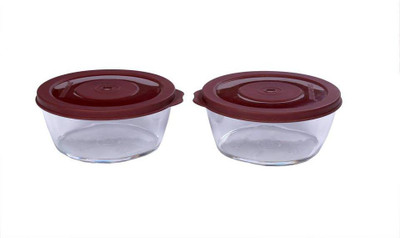 

Signoraware Crystal Clear Round Medium - 600 ml Plastic Grocery Container(Pack of 2, Maroon)
