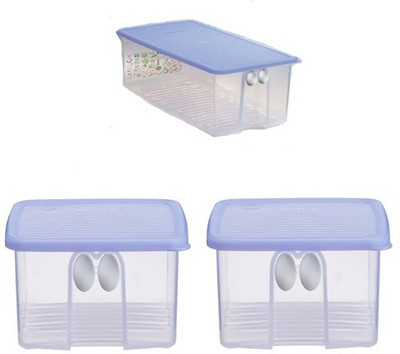 Tupperware FridgeSmart Set- Medium 1 pc and Small 2 pcs - 3.6 L Polypropylene Grocery Container(Pack of 3, White, Violet) available at flipkart for Rs.1125