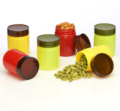 

Steelo - 200 ml Plastic Grocery Container(Pack of 6, Red, Yellow, Green), Green;red;yellow