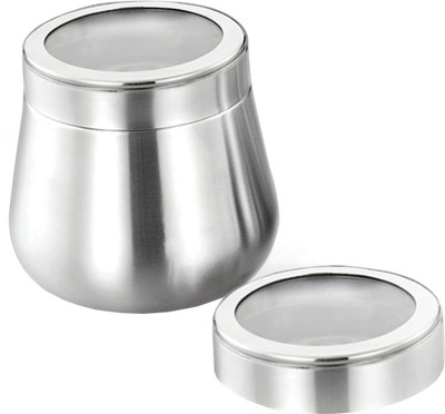 

JVL Belly Canister - 1 Piece - 800 ml Steel, Plastic Food Storage(Silver)