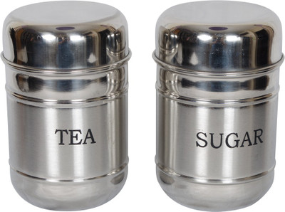 

Black Butterfly Tea and Suger Container - 250 ml Steel Tea Coffee & Sugar Container(Pack of 2, Silver)