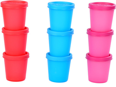 Signoraware Plastic Grocery Container  - 90 ml(Pack of 9, Multicolor)