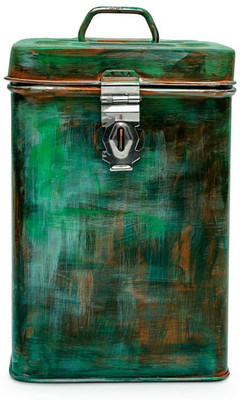 

Kaushalam Antiqua Green - 3 L Steel Grocery Container(Green)