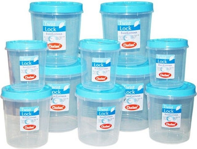 

Chetan 10 Pc Twist - 5000 ml Plastic Grocery Container(Pack of 10, Clear)