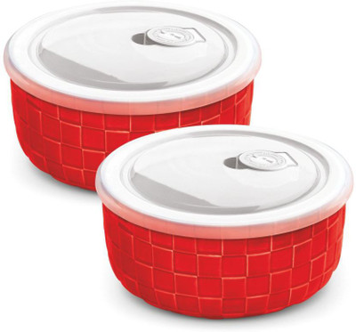 

Treo Krug - 500 ml Ceramic Grocery Container(Pack of 2, Red)