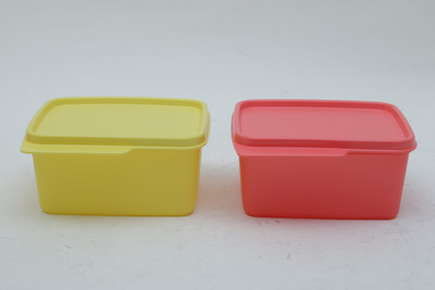 

Tupperware - 500 ml Plastic Grocery Container(Pack of 2, Pink, Yellow)