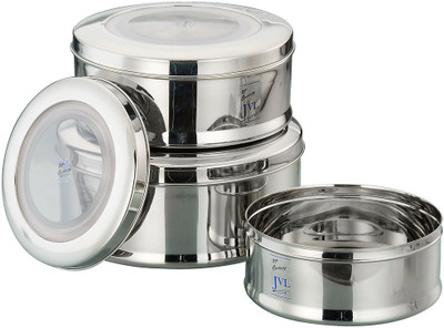 

JVL Kitchen's Tin - 1350 ml Steel, Plastic Food Storage(Silver)