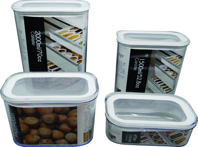 

LoveHome - 2000 ml Plastic Grocery Container(Pack of 4, Clear)