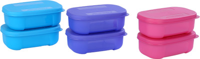 Signoraware Plastic Grocery Container  - 140 ml(Pack of 6, Multicolor)