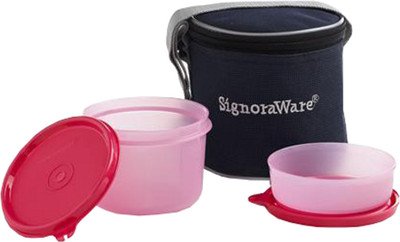 

Signoraware Executive Small Lunch Box - 450 ml, 180 ml Plastic Food Storage(Pack of 2, Pink)