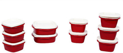 Cuttingedge VEGGE FRESH & SNAP TIGHT - 600 ml, 1000 ml PP (Polypropylene) Grocery Container(Pack of 10, Red) Cuttingedge VEGGE FRESH & SNAP TIGHT - 600 ml, 1000 ml PP (Polypropylene) Grocery Container(Pack of 10, Red)