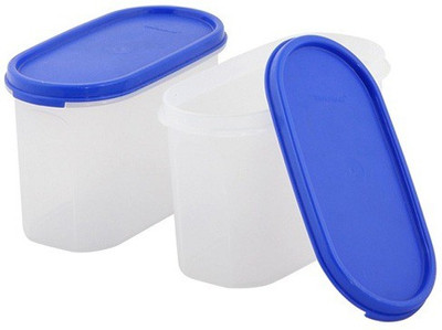 

Sunvi - 1100 ml Plastic Grocery Container(Pack of 2, White, Blue), Blue;white