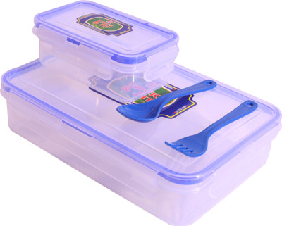 Lock & Fit Lunch Box - 850 ml Plastic Fridge Container(Pack of 2, Clear)