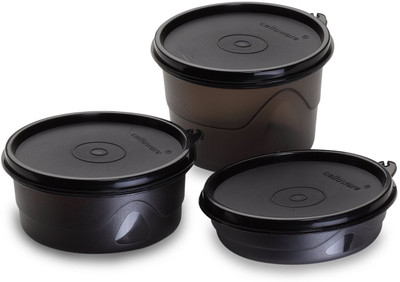 

Cello - 225 ml, 375 ml, 550 ml Plastic Grocery Container(Pack of 3, Black)